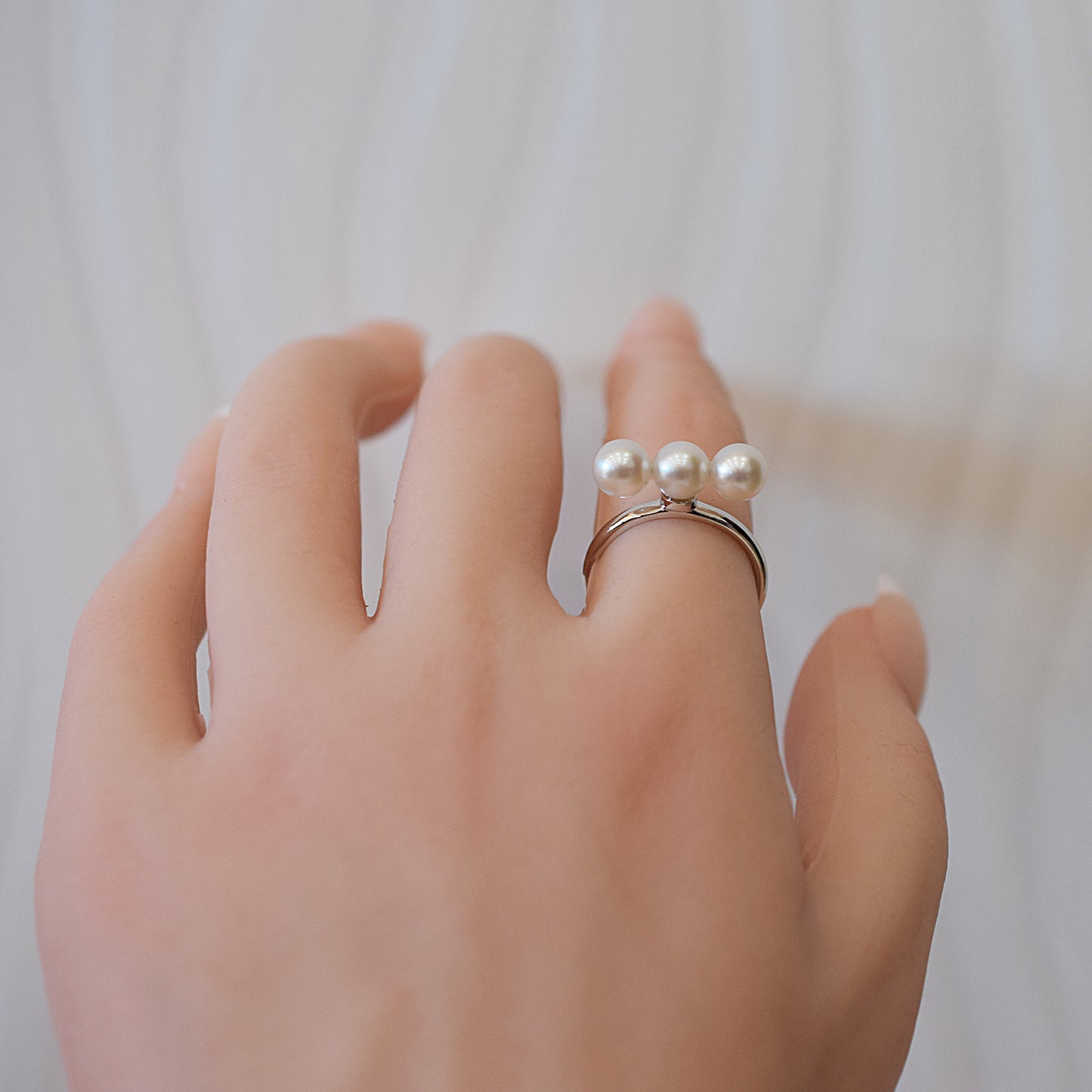 Actual product Rare White pink 6mm - 6.5mm Ring Sea Real Akoya Pearl From Japan SV925 Silver reenspearl akoyapearl
