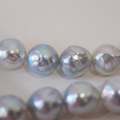 Limited to actual item Necklace Natural color Baroque 9mm - 10mm Real Akoya Pearl From Japan 17.5inch starand choker Japanese akoyapearl