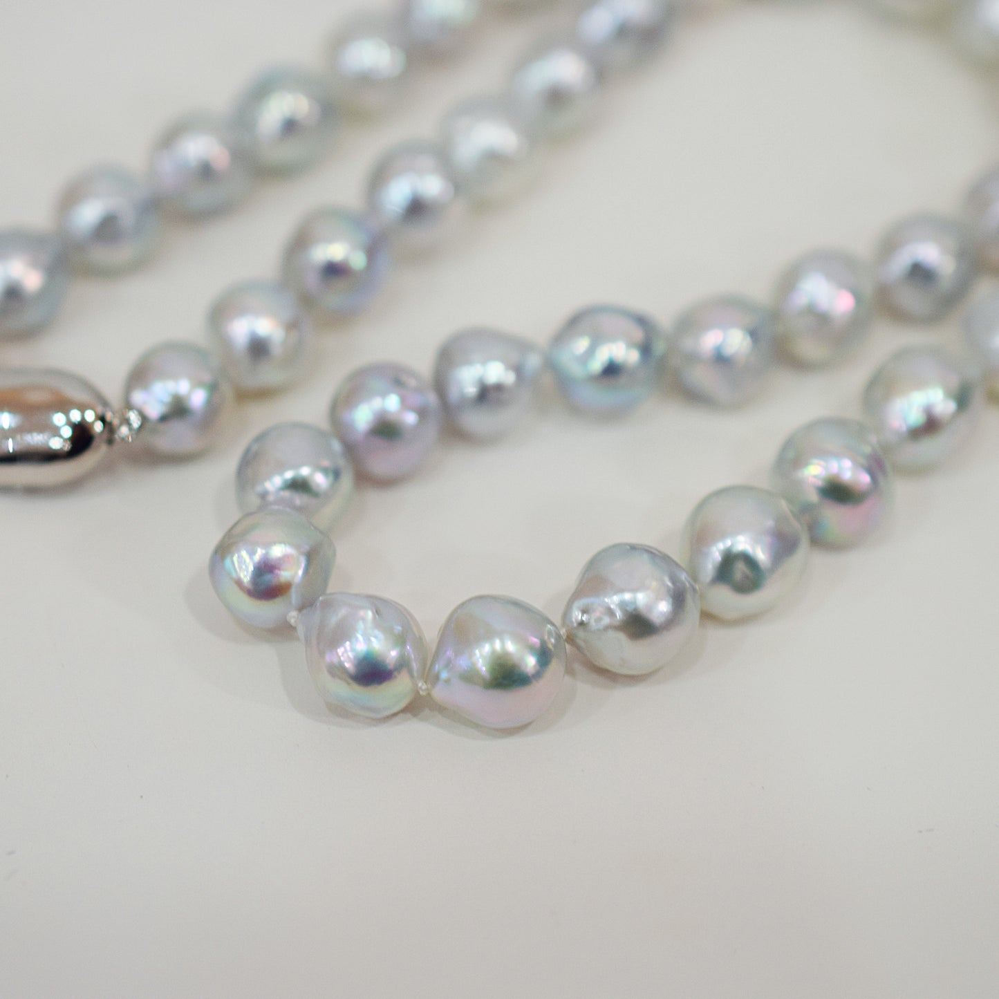 Limited to actual item Necklace Natural color Baroque 9mm - 10mm Akoya Pearl Japan 19.6inch starand choker