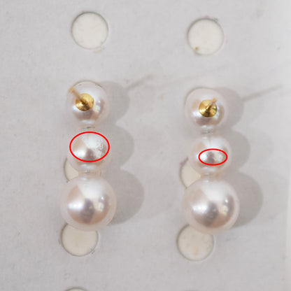 <SALE> Limited to actual item Whitepink 6mm - 6.5mm × 7.5mm - 8mm akoya pearl Earring K18YG Japan 1pair akoyapearl Seawater reenspearl