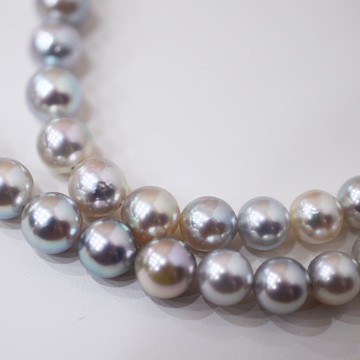 Actual product Necklace Natural multi color 6mm - 9.7mm Real Akoya Pearl From Japan 18.5inch 47cm starand choker reenspearl