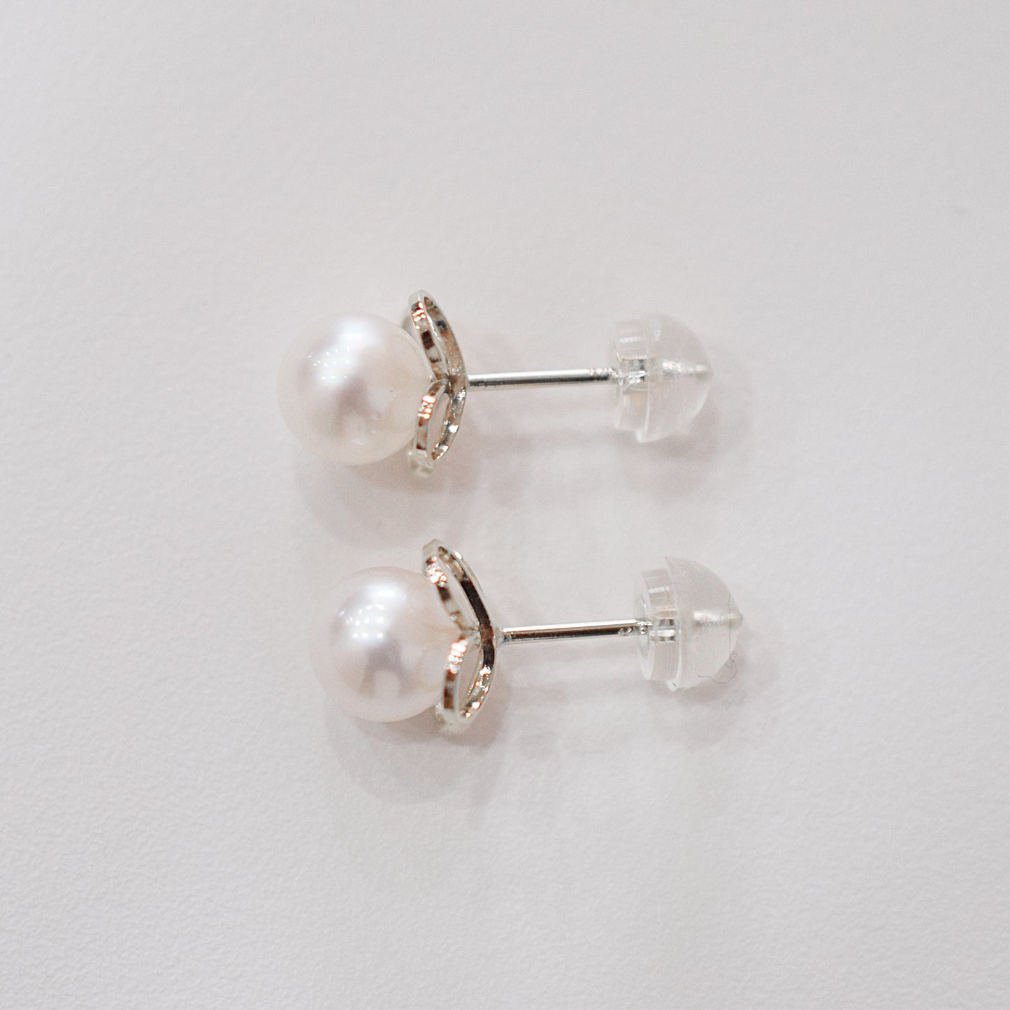 【K18YG / K14WG】Hanadama rank 6mm - 6.5mm Seawater Akoya Pearl White Pink Stud Earring Japan anniversary Japanese Seawater birthday 真珠 あこや 花珠級