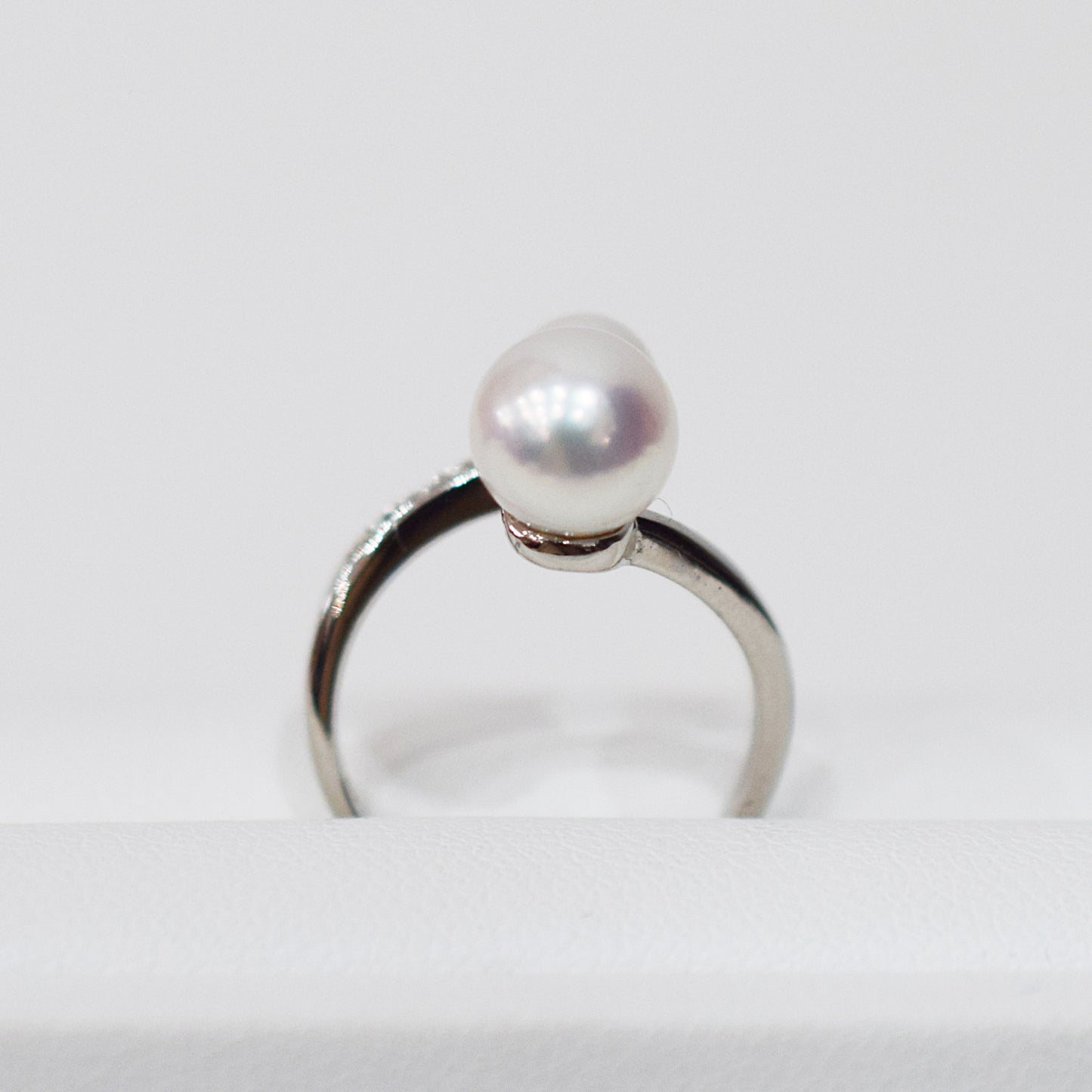 Actual product Rare White pink 7.5mm × 5.5mm Ring Sea Real Akoya Pearl From Japan SV925 Silver reenspearl akoyapearl