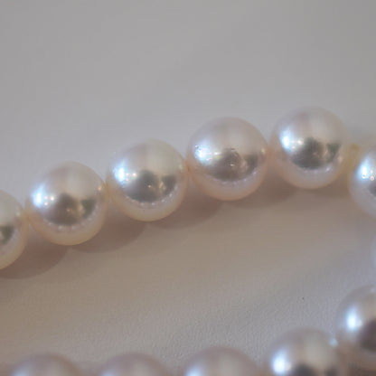 Actual product Hanadama rank white pink 7mm - 7.5mm Sea Real Akoya pearl strand choker necklace Japan Japanese Seawater Silver925