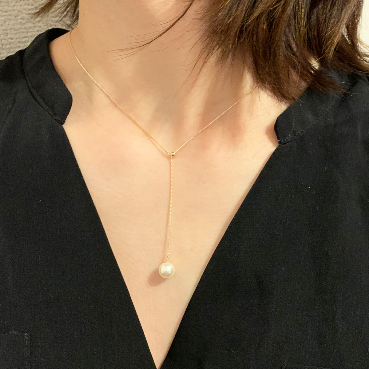 【K10 / K18 / Pt850】Rare White pink 7.5mm - 8.5mm Seawater Real Akoya Pearl Venetian necklace AkoyaPearl Japan あこや 真珠