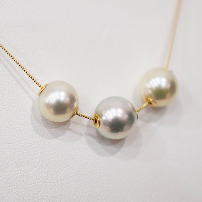 Actual product Actual product 8.8mm - 9.4mm Rose Certificate from the Pearl Science Laboratory Natural color necklace K18YG Japan reenspearl SK-439294