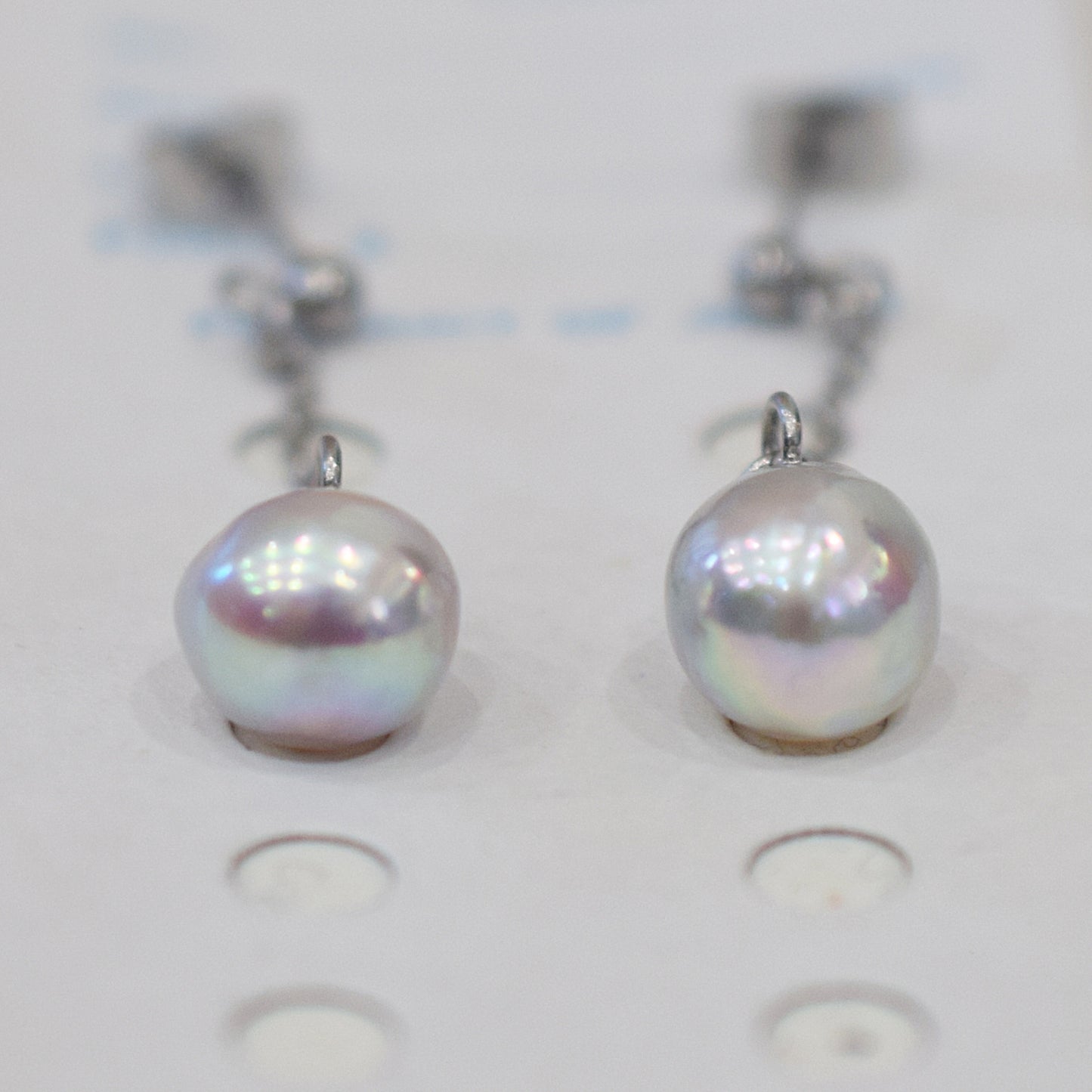 Actual product Natural color akoya Baroque pearl 9mm - 10mm Surgical Stainless Steel Seawater Akoya Pearl Stud Earrings Japan