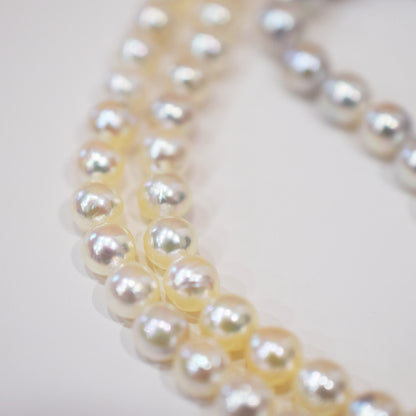 Actual product Natural color Gradient Color Baroque 6mm - 8mm Real Akoya Pearl Japan 16.3inch 41.5cm starand Japanese choker reenspearl