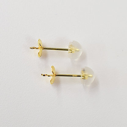Only metal fittings K18YG stud earring Metal fitting Recommended for pearls 5mm - 9mm