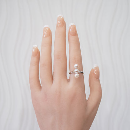 White pink 5.5mm - 6.5mm Ring Akoya Pearl From Japan SV925 Silver reenspearl Sea Real akoyapearl