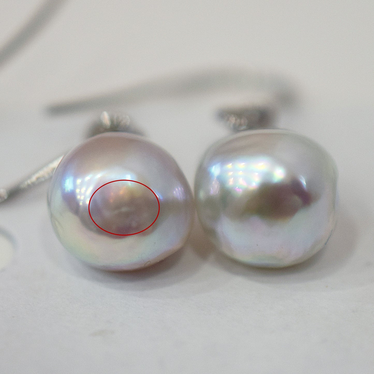 Actual product Natural color akoya Baroque pearl 10mm - 10.5mm Surgical Stainless Steel Seawater Akoya Pearl Hook Earrings Japan