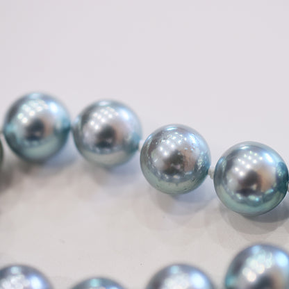 <SALE> Limited to actual item Necklace Cobalt Dyed color akoya pearl 8mm - 8.5mm Real Akoya Pearl From Japan 21.2inch starand choker reenspearl