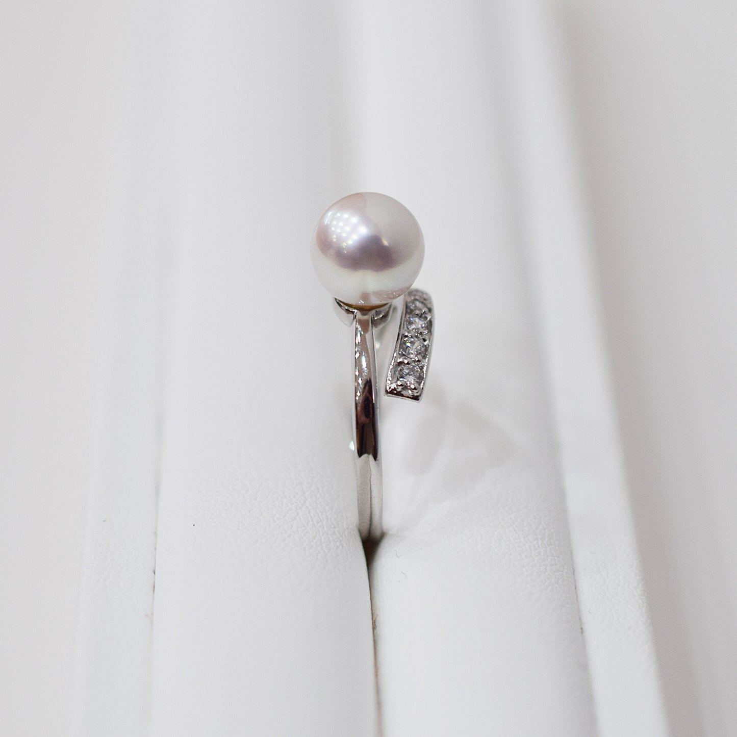 Actual product Rare White pink 8mm - 8.5mm Ring Sea Real Akoya Pearl From Japan SV925 Silver reenspearl akoyapearl