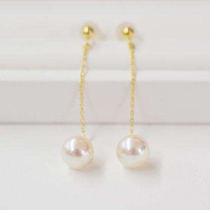 Hanadama rank K18YG 7.5mm - 9.5mm White pink Studs Earring K18YG Real Akoya Pearl Japan Akoyapearl HANADAMA rank Pearlearing Birthday あこや 真珠 日本 珍珠