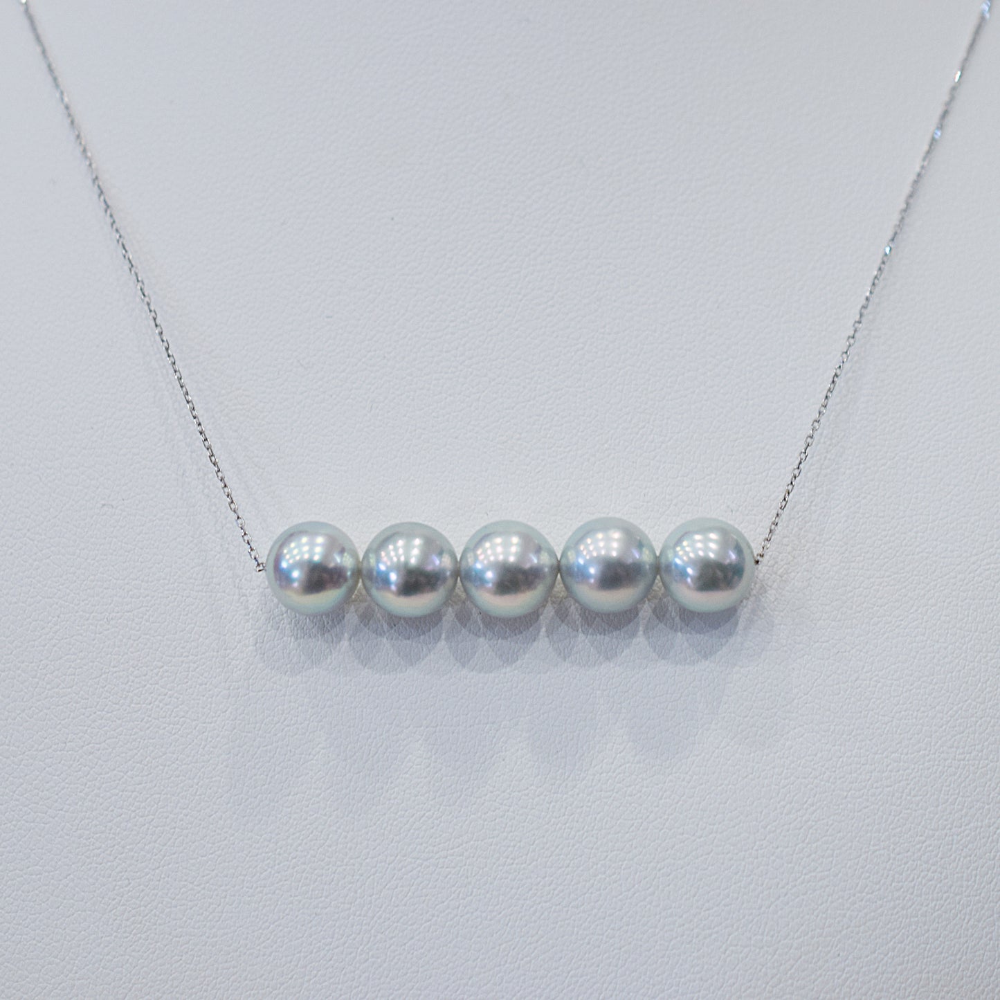 <SALE> Limited to actual item Rare Natural color blue 8.5mm - 9mm akoya pearl necklace 18K Real Japan reenspearl Japanese Seawater