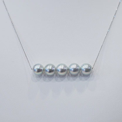 <SALE> Limited to actual item Rare Natural color blue 8.5mm - 9mm akoya pearl necklace 18K Real Japan reenspearl Japanese Seawater