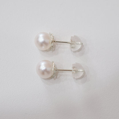 【K18YG / K14WG】Hanadama rank 6mm - 6.5mm Seawater Akoya Pearl White Pink Stud Earring Japan anniversary Japanese Seawater birthday 真珠 あこや 花珠級