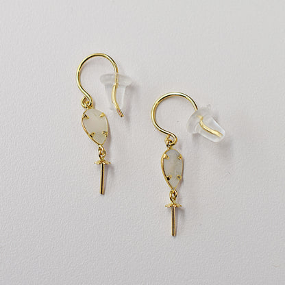 Only metal fitting Hook earrings K18YG Recommended for pearls under 9.5mm