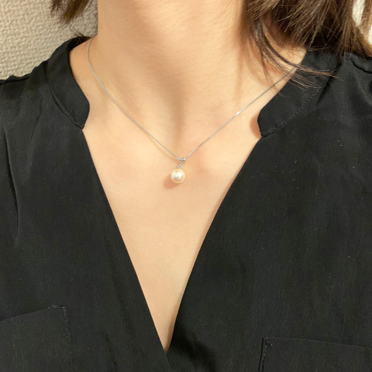 【K10 / K18 / Pt850】Rare White pink 7.5mm - 8.5mm Seawater Real Akoya Pearl Venetian necklace AkoyaPearl Japan あこや 真珠