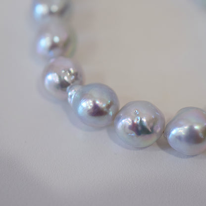 Limited to actual item Necklace Natural color Baroque 9mm - 10mm Real Akoya Pearl From Japan 17.5inch starand choker Japanese akoyapearl