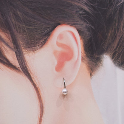 Actual product White pink akoya pearl 6mm - 6.5mm Surgical Stainless Steel Seawater Akoya Pearl Hook Earrings Japan