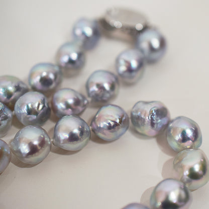 Limited to actual item Necklace Natural color Baroque 9mm - 10mm Akoya Pearl Japan 20.6inch starand choke