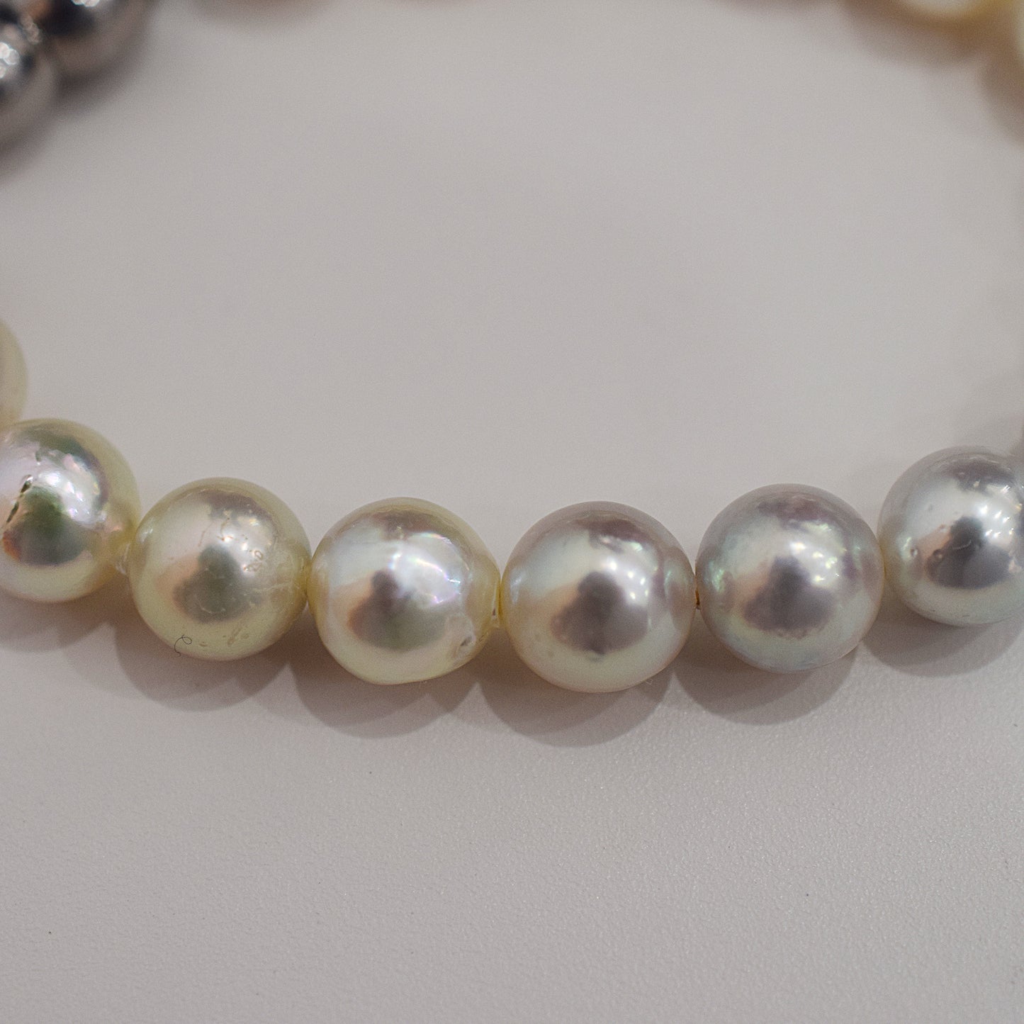 Limited to actual item 9mm - 9.5mm Natural color Multi Semi-round ~ Baroque Akoya Pearl Bracelet From Japan AkoyaPearl Stainless 7.08inch Wedding Japanese Magnet