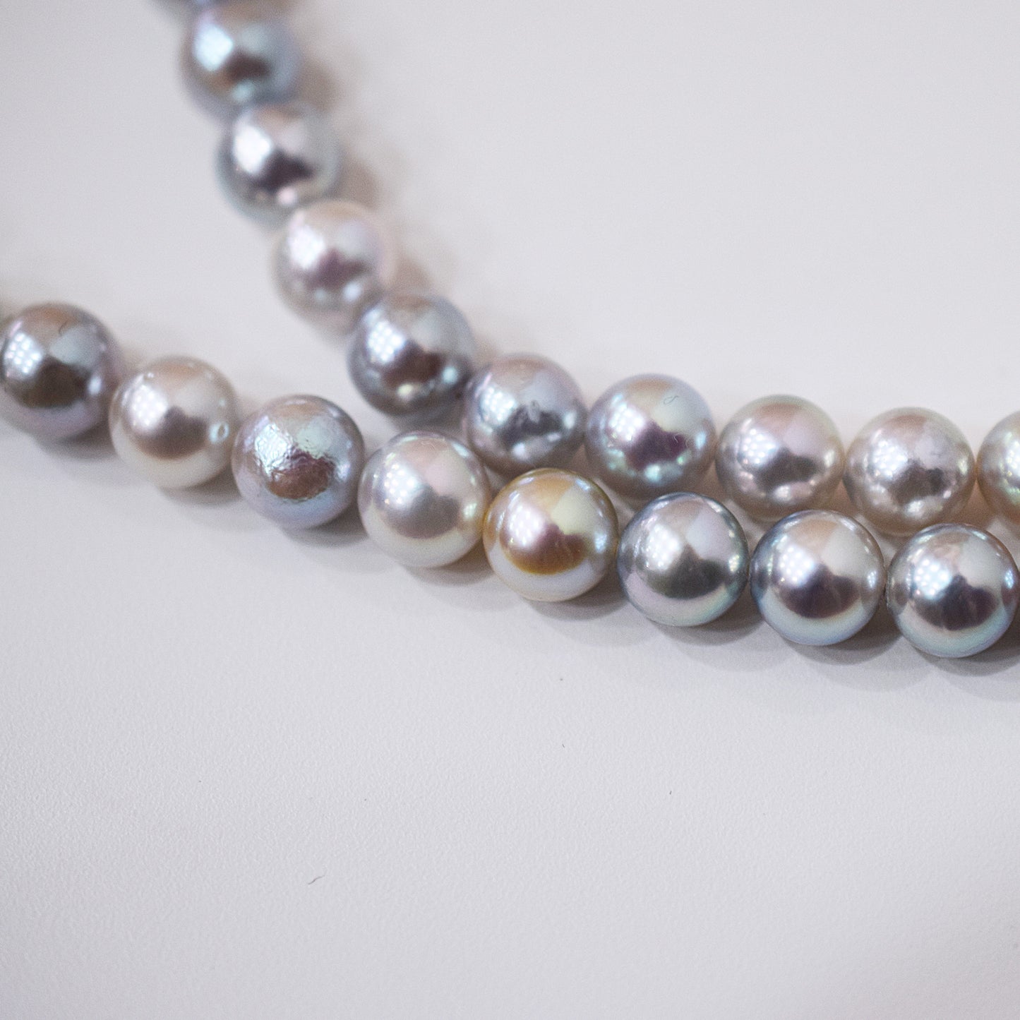 Actual product Necklace Natural multi color 6mm - 9.7mm Real Akoya Pearl From Japan 18.5inch 47cm starand choker reenspearl