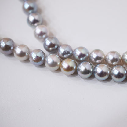 Actual product Necklace Natural multi color 6mm - 9.7mm Real Akoya Pearl From Japan 18.5inch 47cm starand choker reenspearl