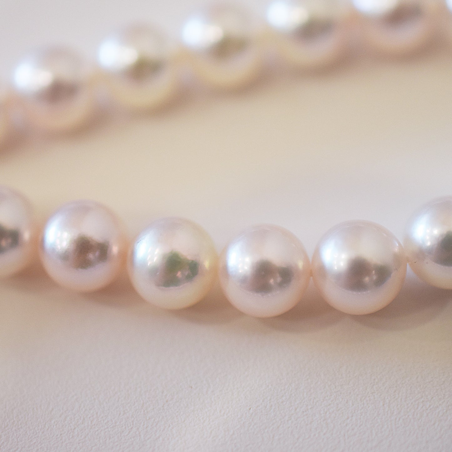 Actual product Hanadama rank white pink 7mm - 7.5mm Sea Real Akoya pearl strand choker necklace Japan Japanese Seawater Silver925