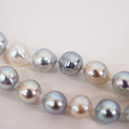 Limited to actual item Necklace Natural Multi color Semi-round Baroque 6mm - 7mm Akoya Pearl Japan 19.4inch starand choker