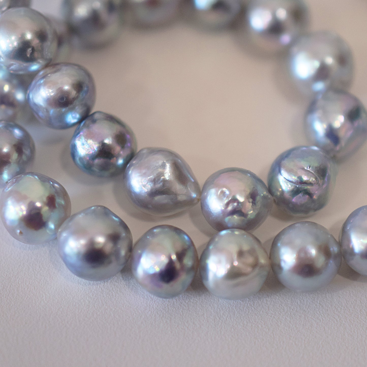 Limited to actual item Necklace Natural color Baroque 8mm - 9.5mm Real Akoya Pearl Japan 16.5inch 42cm starand Japanese choker reenspearl