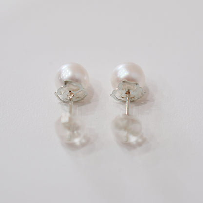 【K18YG / K14WG】Hanadama rank 6mm - 6.5mm Seawater Akoya Pearl White Pink Stud Earring Japan anniversary Japanese Seawater birthday 真珠 あこや 花珠級