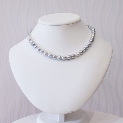 Limited to actual item Necklace Natural color Baroque 8mm - 9.5mm Real Akoya Pearl Japan 16.5inch 42cm starand Japanese choker reenspearl