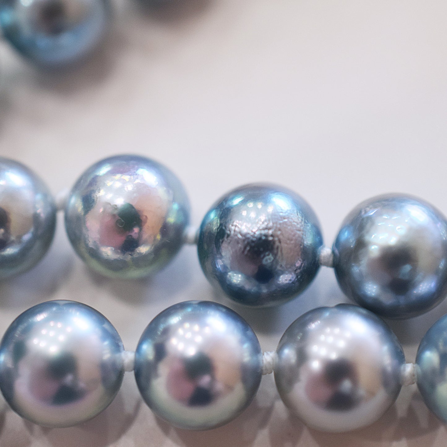 <SALE> Limited to actual item Necklace Cobalt Dyed color akoya pearl 8mm - 8.5mm Real Akoya Pearl From Japan 21.2inch starand choker reenspearl