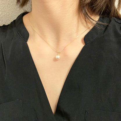 【K10 / K18 / Pt850】Rare White pink 7.5mm - 8.5mm Seawater Real Akoya Pearl Venetian necklace AkoyaPearl Japan あこや 真珠