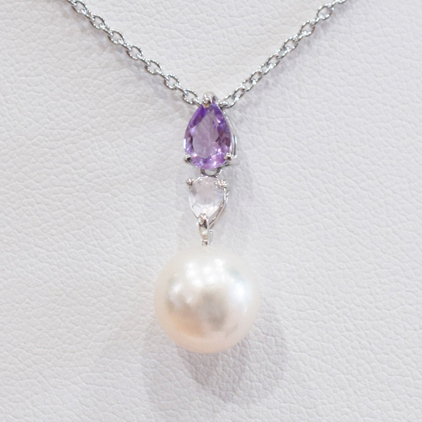 White pink 9mm - 9.5mm hanadama rank pendant necklace Akoya Pearl SV925 Semi-precious stones Japan Seawater reenspearl Birthday あこや 真珠