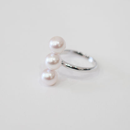 White pink 5.5mm - 8mm Ring Akoya Pearl From Japan SV925 Silver reenspearl Sea Real akoyapearl