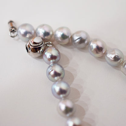 Actual product 7mm - 8mm Natural color Baroque Akoya Pearl Bracelet 7.08inch Japan AkoyaPearl SV925 Wedding Japanese Seawater