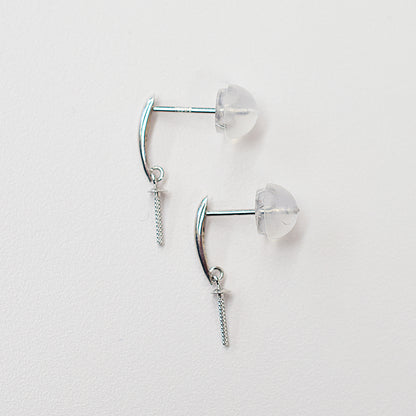 Only metal fittings K14WG stud earring Metal fitting Recommended for pearls under 9mm