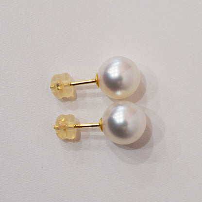 Actual product Rose Certificate from the Pearl Science Laboratory White pink 9mm - 9.5mm Akoya Earring Japan Seawater akoyapearl SK-204113