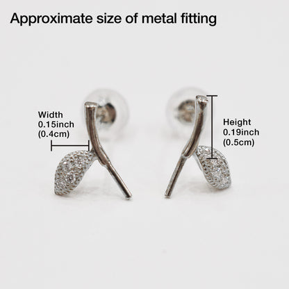Hanadama rank Whitepink 7.5mm - 8.5mm Earring Diamond 0.02ct Seawater Real Akoya Pearl Japan anniversary Earring K18WG Japanese Wedding Jewelry reenspearl