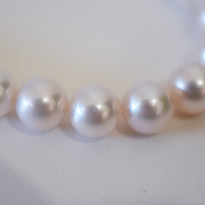 Actual product Hanadama rank white pink 8mm - 8.5mm Sea Real Akoya pearl strand choker necklace Japan Japanese Seawater Silver925
