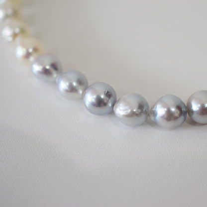 Actual product 6mm - 7mm Natural color Baroque Akoya Pearl Bracelet 6.29inch Japan AkoyaPearl SV925 Wedding Japanese Seawater