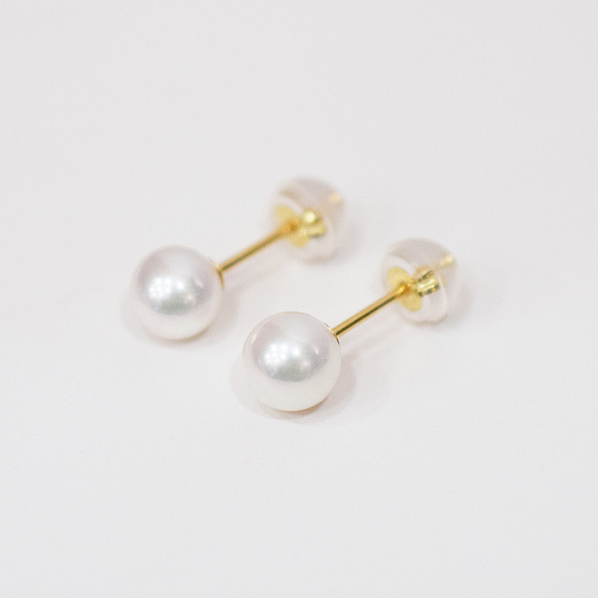 【K18YG / K14WG】Hanadama rank 5.5mm - 6.5mm Seawater Akoya Pearl White Pink Stud Earring Japan anniversary Japanese Seawater birthday 真珠 あこや 花珠級