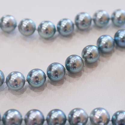 <SALE> Limited to actual item Necklace Cobalt Dyed color akoya pearl 8mm - 8.5mm Real Akoya Pearl From Japan 21.2inch starand choker reenspearl
