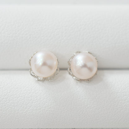 【K18YG / K14WG】Hanadama rank 6mm - 6.5mm Seawater Akoya Pearl White Pink Stud Earring Japan anniversary Japanese Seawater birthday 真珠 あこや 花珠級