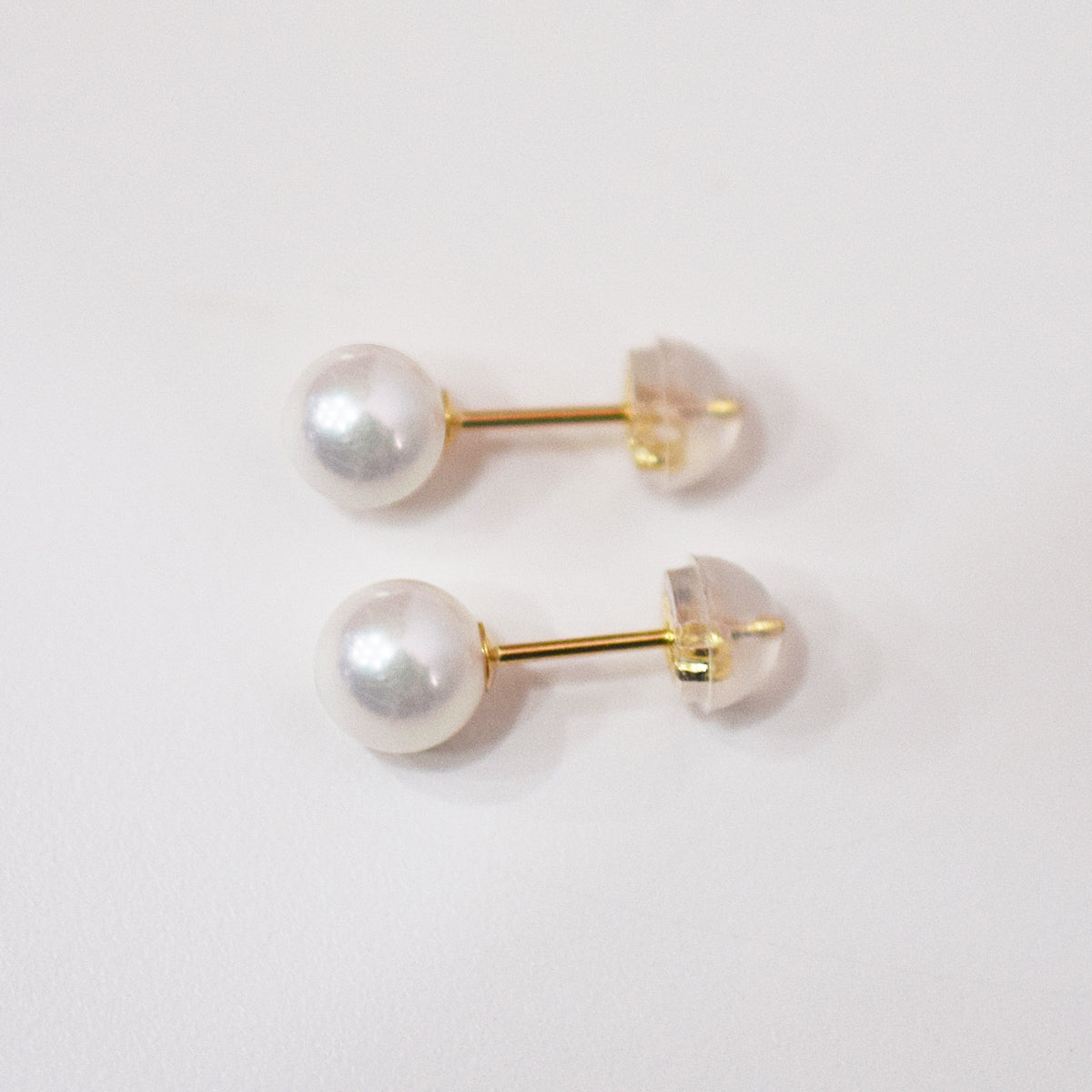 【K18YG / K14WG】Hanadama rank 5.5mm - 6.5mm Seawater Akoya Pearl White Pink Stud Earring Japan anniversary Japanese Seawater birthday 真珠 あこや 花珠級