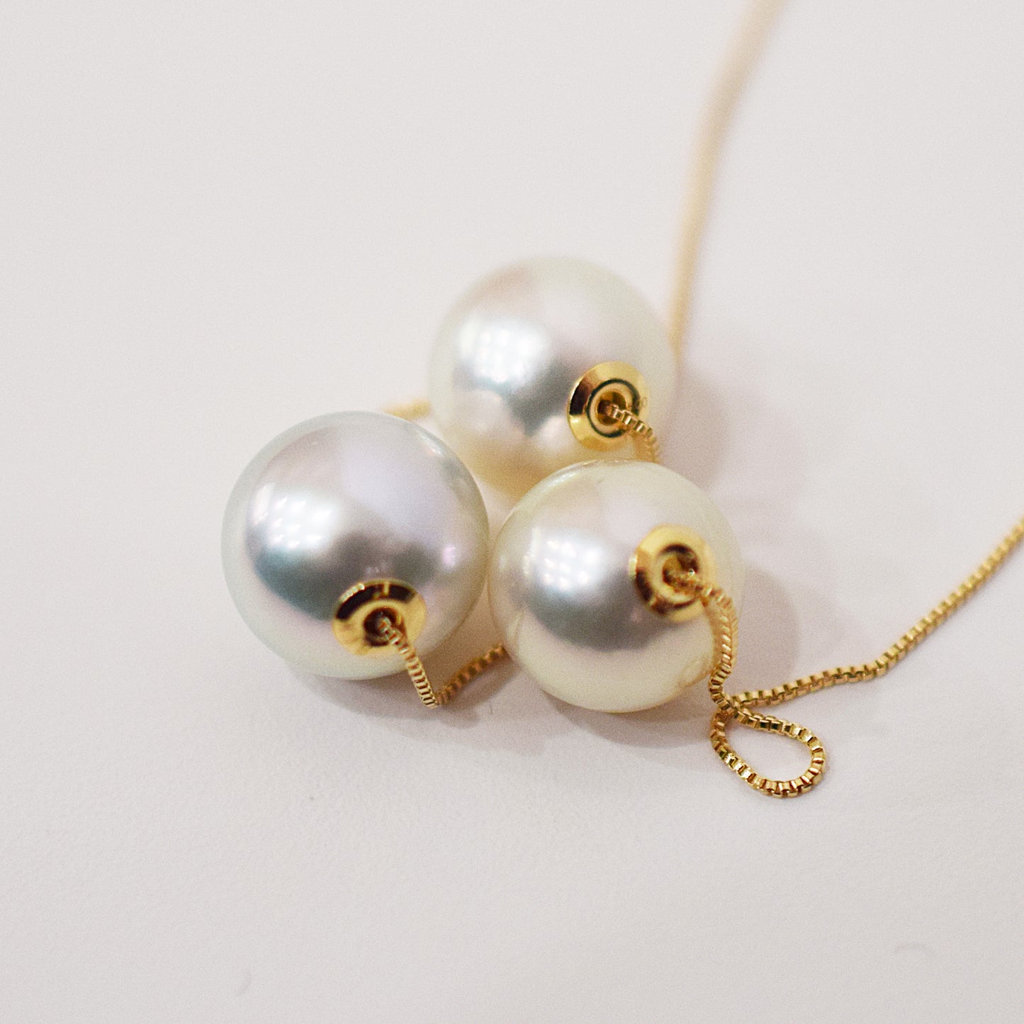Actual product Actual product 8.8mm - 9.4mm Rose Certificate from the Pearl Science Laboratory Natural color necklace K18YG Japan reenspearl SK-439294