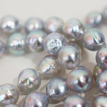 Limited to actual item Necklace Natural color Baroque 9mm - 10mm Akoya Pearl Japan 20.6inch starand choke